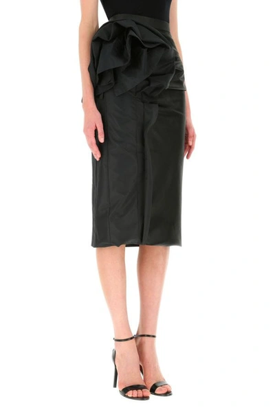 Shop Maison Margiela Woman Black Cotton Blend Skirt