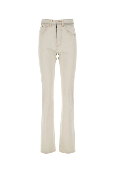 Shop Maison Margiela Woman Chalk Denim Jeans In White