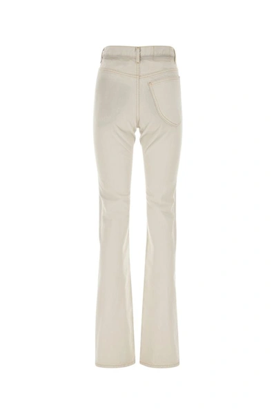 Shop Maison Margiela Woman Chalk Denim Jeans In White