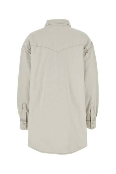 Shop Maison Margiela Woman Chalk Denim Oversize Shirt In White