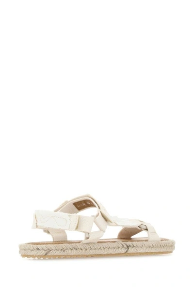 Shop Maison Margiela Woman Ivory Canvas Trekking Sandals In White