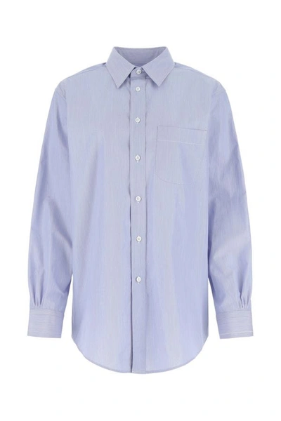 Shop Maison Margiela Woman Light-blue Poplin Oversize Shirt