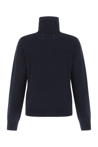 Shop Maison Margiela Woman Midnight Blue Cashmere Sweater