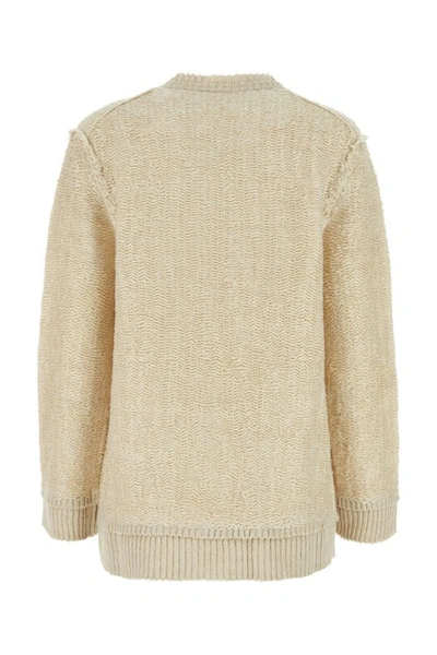 Shop Maison Margiela Woman Sand Hemp Blend Oversize Sweater In Brown