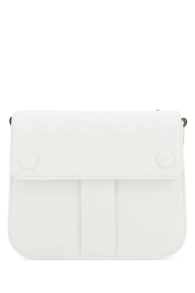 Maison Margiela Two-tone Leather And Cotton New Lock Square Handbag In Multicolor