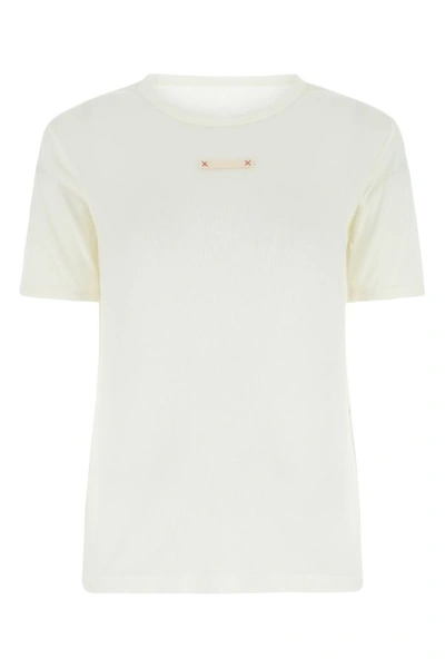 Shop Maison Margiela Woman White Cotton Blend T-shirt