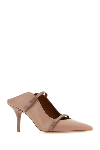 Shop Malone Souliers Woman Antiqued Pink Nappa Leather Maureen Mules