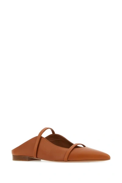 Shop Malone Souliers Woman Caramel Nappa Leather Maureen Flat Slippers In Brown