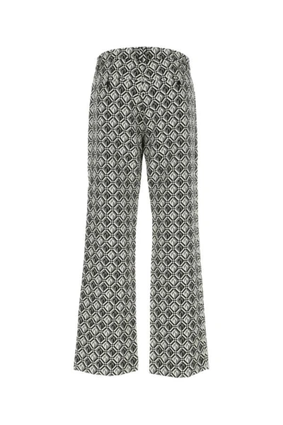 Shop Marine Serre Man Embroidered Wool Blend Pant In Multicolor