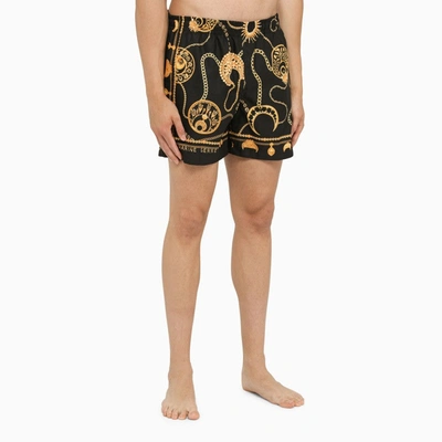 Shop Marine Serre Printed Beach Boxers Made Of Recycled Nylon Men In Black