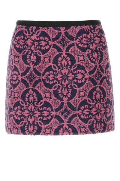 Shop Marine Serre Woman Embroidered Cotton And Polyester Mini Skirt In Multicolor