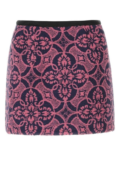 Marine Serre Embroidered Cotton And Polyester Mini Skirt In Multicolor