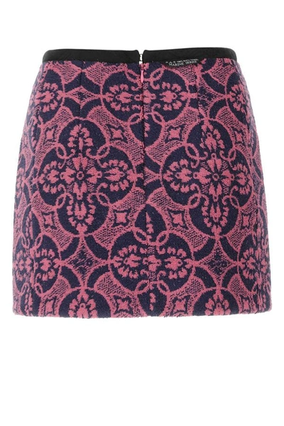 Shop Marine Serre Woman Embroidered Cotton And Polyester Mini Skirt In Multicolor