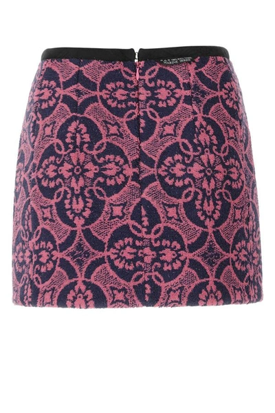 Marine Serre Embroidered Cotton And Polyester Mini Skirt In Multicolor