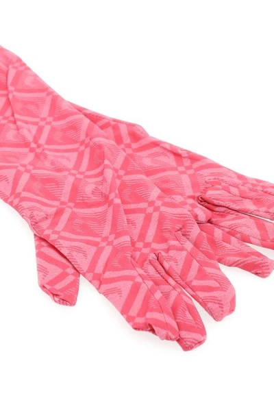 Shop Marine Serre Woman Printed Stretch Nylon Gloves In Multicolor