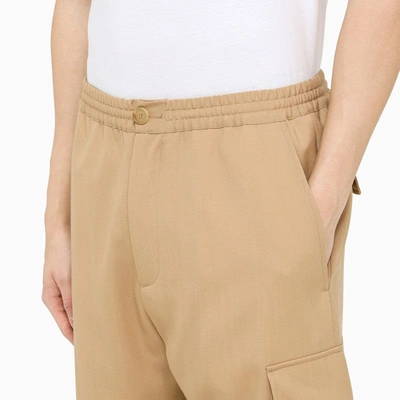 Shop Marni Beige Wool Cargo Trousers Men In Cream
