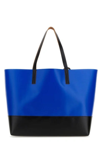 Shop Marni Man Two-tone Pvc Shopping Bag In Multicolor