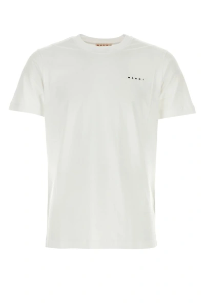 Shop Marni Man White Cotton T-shirt