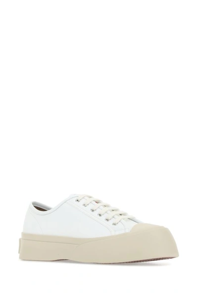 Shop Marni Man White Leather Pablo Sneakers