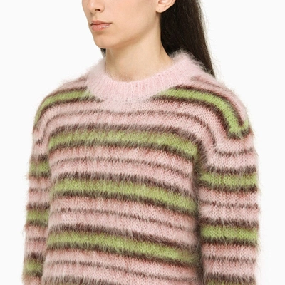 Shop Marni Striped Quartz Crew-neck Sweater Women In Pink