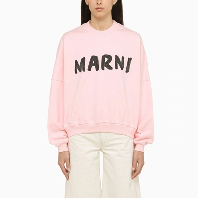 Shop Marni Wide Pink Crew-neck Sweatshirt Women