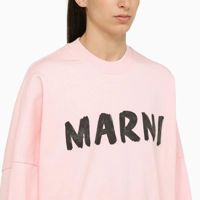 Shop Marni Wide Pink Crew-neck Sweatshirt Women