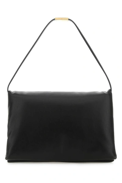 Shop Marni Woman Black Leather Shoulder Bag