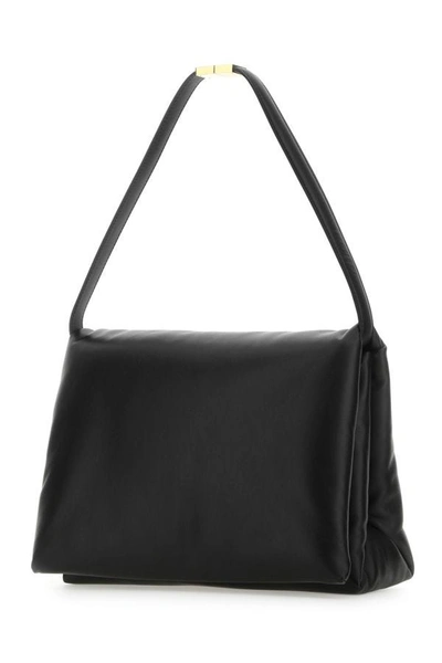 Shop Marni Woman Black Leather Shoulder Bag