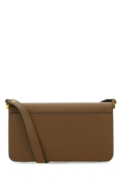 Shop Marni Woman Brown Leather Trunk E/w Shoulder Bag