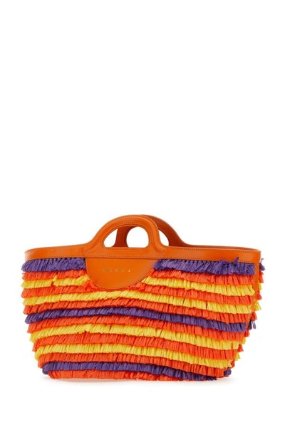 Shop Marni Woman Multicolor Fabric Tropicalia Summer Handbag