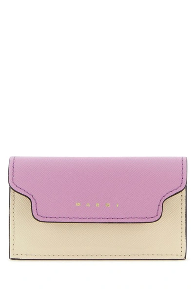 Shop Marni Woman Multicolor Leather Business Card Holder