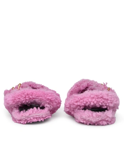 Shop Marni Woman  Pink Sheepskin Fussbett Sandals