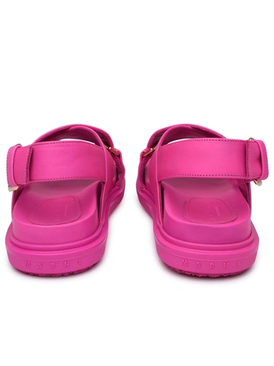 Shop Marni Fuchsia Leather Sandals Woman In Pink