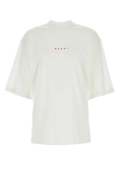 Shop Marni Woman White Cotton Oversize T-shirt