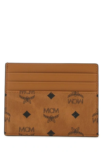 Shop Mcm Man Printed Leather Cardholder In Multicolor