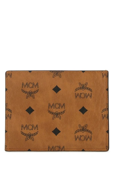 Shop Mcm Man Printed Leather Cardholder In Multicolor