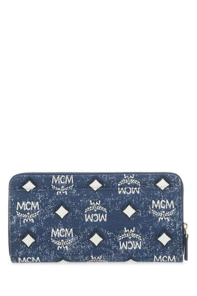 Shop Mcm Unisex Embroidered Canvas Wallet In Multicolor
