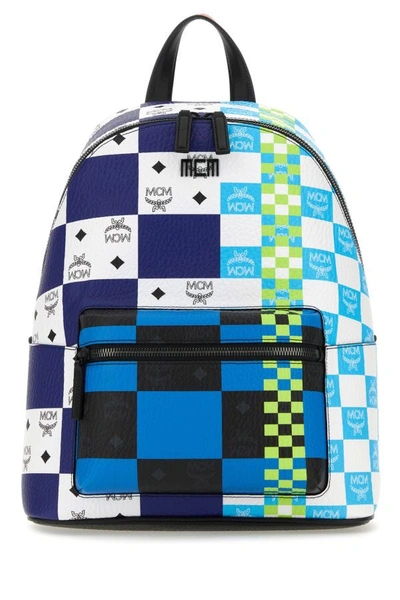 Shop Mcm Unisex Printed Canvas Stark Backpack In Multicolor