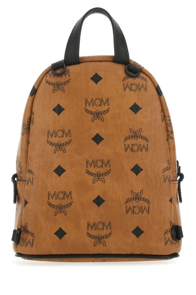 Shop Mcm Unisex Printed Leather Handbag In Multicolor