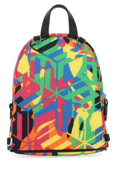 Shop Mcm Unisex Printed Nylon Backpack In Multicolor