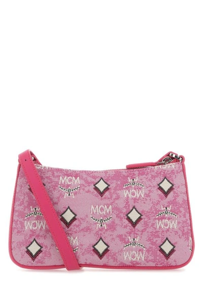 Shop Mcm Woman Embroidered Canvas Aren Crossbody  Bag In Multicolor