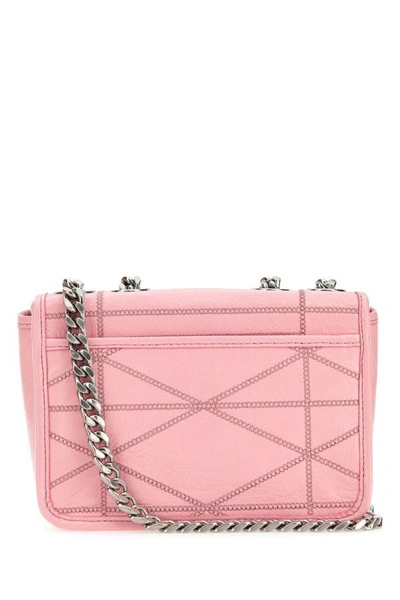 Shop Mcm Woman Pink Leather Mini Travia Shoulder Bag