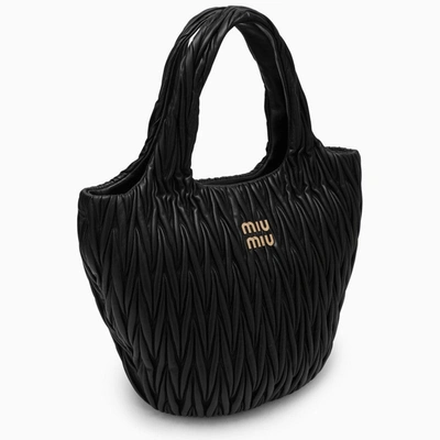 Shop Miu Miu Miu Wander Shopping Bag Black Matelasse Women