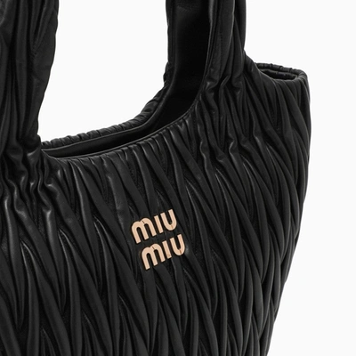 Shop Miu Miu Miu Wander Shopping Bag Black Matelasse Women