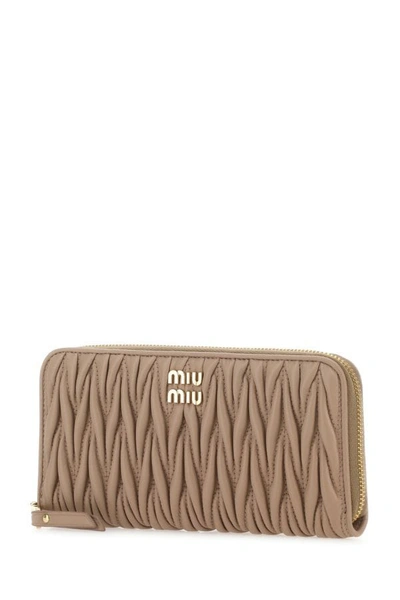 Shop Miu Miu Woman Powder Pink Nappa Leather Wallet