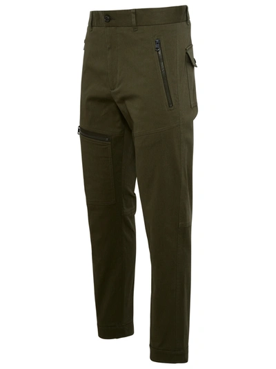 Shop Moncler Green Cotton Pants Man
