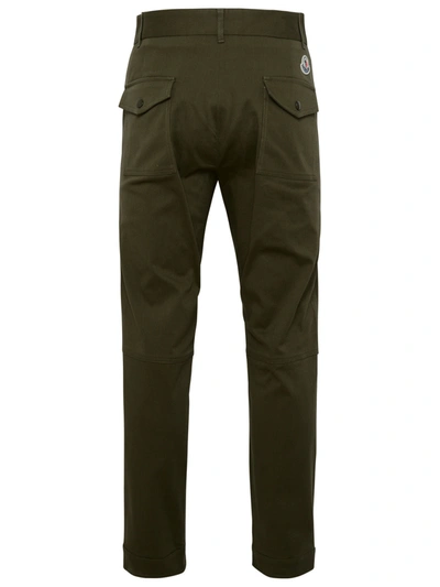 Shop Moncler Green Cotton Pants Man