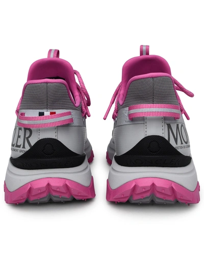 Shop Moncler Woman  Trail Grip Sneakers In Gray Polyamide