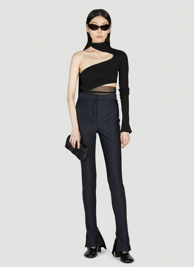 Shop Mugler Women Asymmetric Bodysuit In Black