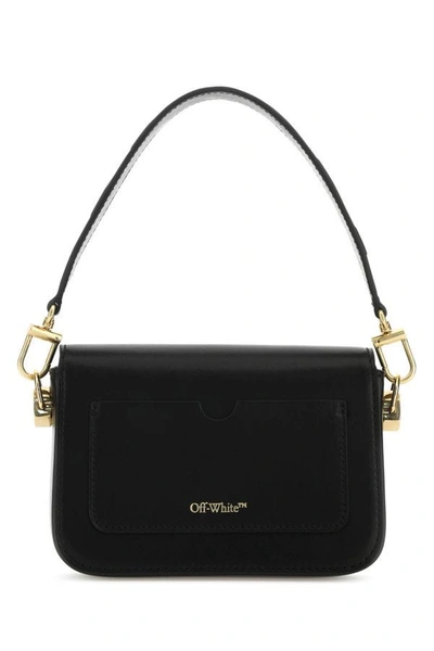 Shop Off-white Off White Woman Black Leather Small Plain Binder Handbag